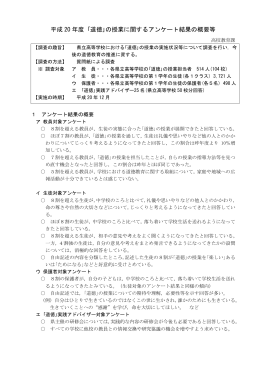 平成 20 年度 ｢道徳｣の授業に関するアンケート結果