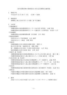 国内産農産物の銘柄設定に係る意見聴取会議事録