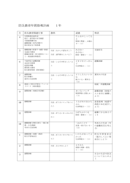 防災教育年間指導計画 1年