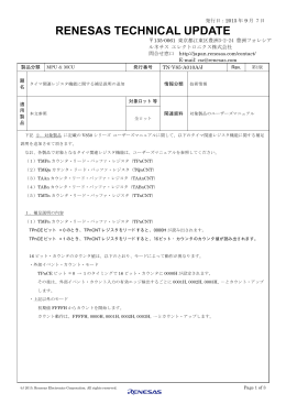 RENESAS TECHNICAL UPDATE