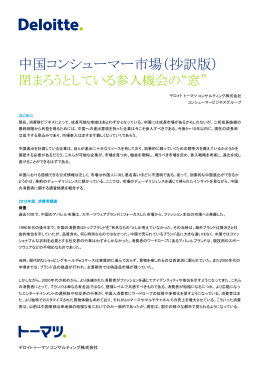 中国コンシューマー市場（抄訳版）