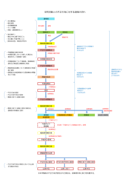 研究活動上の不正行為に対する通報の流れ（フロー図）