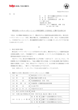 株式会社ハマヤコーポレーションの株式取得（子会社化