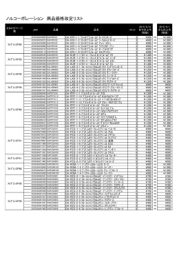 ノルコーポレーション＞商品価格改定リストJAN付(9月～)