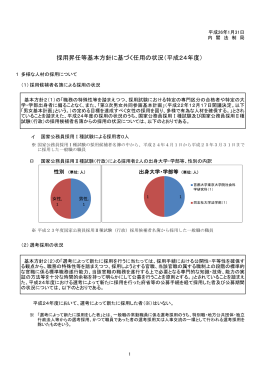 「採用昇任等基本方針に基づく任用の状況（平成24年度）」(PDF形式