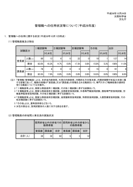 当省における管理職への任用状況等について（平成26年度）