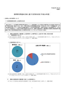 採用昇任等基本方針に基づく任用の状況（平成24年度）