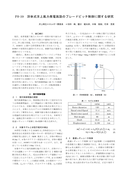 PS-39 浮体式洋上風力発電施設のブレードピッチ制御に関する研究