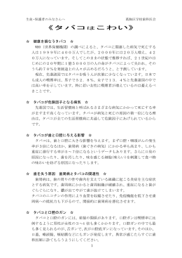 《タバコはこわい》 - 葛飾区歯科医師会