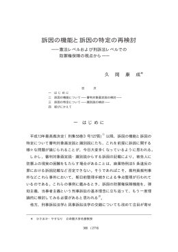 訴因の機能と訴因の特定の再検討―憲法レベルおよび