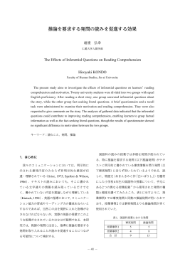 推論を要求する発問の読みを促進する効果