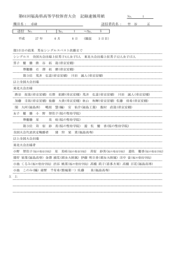 第61回福島県高等学校体育大会 記録速報用紙