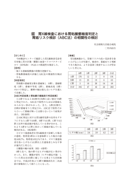胃X線検査における胃粘膜萎縮度判定と 胃癌リスク検診（ABC法）の相関