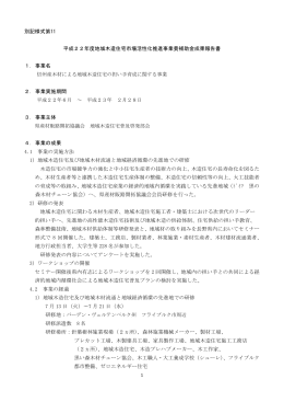別記様式第11 平成22年度地域木造住宅市場活性化推進事業費補助金