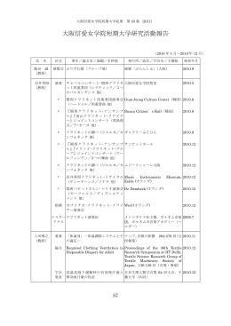 大阪信愛女学院短期大学研究活動報告