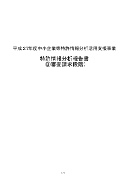 特許情報分析報告書 - 中小企業等特許情報分析活用支援事業