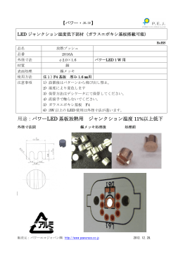 用途：パワーLED 基板放熱用 ジャンクション温度 11%以上低下