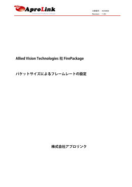Allied Vision Technologies 社 FirePackage パケット