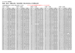聴音・楽典 試験会場／新曲視唱 集合時刻および試験会場 001～046