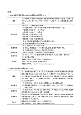 別紙 1．ANA就航主要空港にてAKB48新曲CDを販売について 2