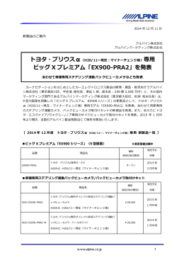 2014年12月11日リリース：トヨタ・プリウス&alpha;（H26/11～現在
