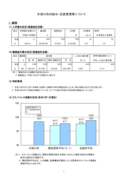 平成22年度木津川市職員の給与・定員管理等について [389KB pdf