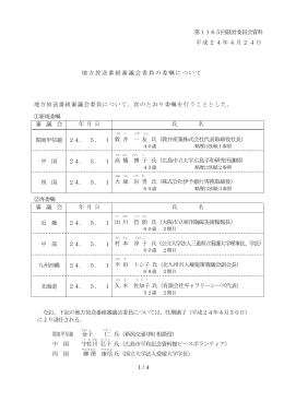 1 / 4 第1165回経営委員会資料 平成24年4月24日 地方放送番組審議