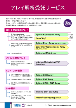 アレイ解析受託サービス - ウェブカタログ｜タカラバイオ株式会社 遺伝子