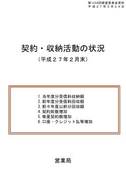 契約・収納活動の状況