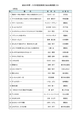 6年生 過去5年間 八代市童話発表大会出典図書リスト