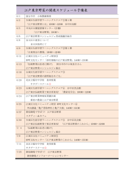 江戸東京野菜の関連スケジュール予備表