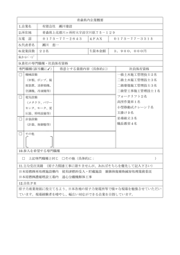 青森県内企業概要 1.企業名 有限会社 瀬川建設 2.所在地 青森県上北郡
