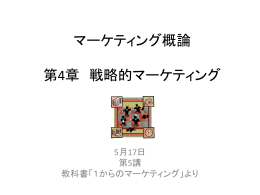 マーケティング概論 第4章 戦略的マーケティング