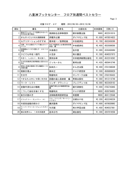 八重洲ブックセンター フロア別週間ベストセラー