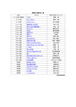 受賞者・受賞作品一覧 区分 タイトル 作者（※印はペンネーム） ゴールド賞