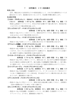 7 （参考展示）トマト栽培展示