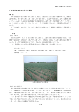 中国現地調査・生育状況速報