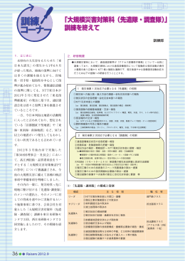 大規模災害対策科（先遣隊・調査隊）