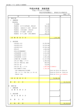 平成26年度 財産目録 - 特定非営利活動法人 赤坂氷川山車保存会