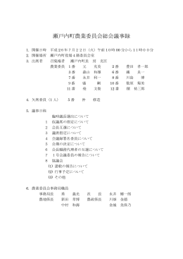 瀬戸内町農業委員会総会議事録