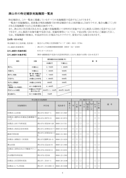 津山市の特定健診実施機関一覧表