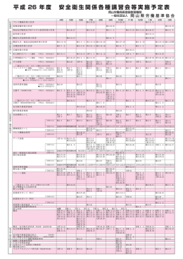 平成 26 年度 安全衛生関係各種講習会等実施予定表