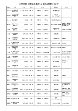 立花地区夏まつり・盆踊り 一覧表