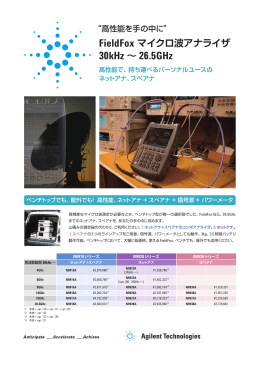 FieldFox マイクロ波アナライザ30kHz ～ 26.5GHz