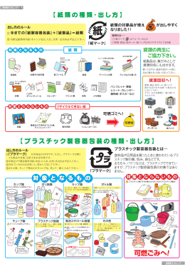 紙類の種類・出し方、プラスチック製容器包装の種類・出し方（PDF：734KB）