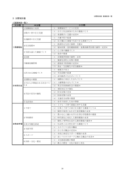 3 分野別計画 大分類 中分類 小分類