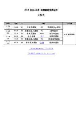 日本/台湾 国際親善交流試合