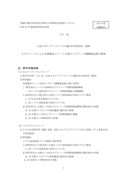 三宅 亮 モデルベースによる水循環系スマート水質モニタリング網構築