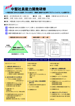 中堅社員能力開発研修 - 東京中小企業投資育成