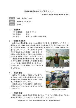 三輪 未早樹さん 施設野菜（イチゴ） （PDFファイル:137kb）